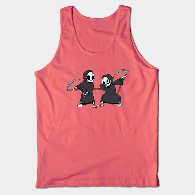 Flossing & Dabbing Grim Reapers // Funny Halloween Dancing Tank Top by SLAG_Creative